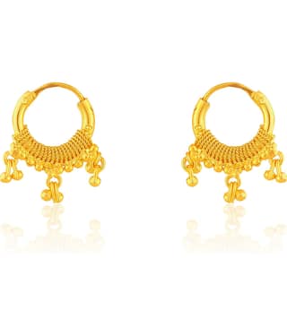 Drashti Collection Golden Bali Earrings ( Pack of 1 )