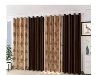 Luxury Brown Curtains for Living Room - Set of 4