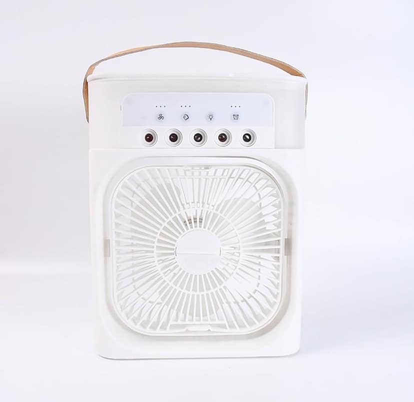 DHRUVINSRI Portable Humidifying Air Cooling Fan Display Mist Function High Speed Air Circulation Mini Cooler + Handle for Home Office Desk Personal use 1 Pc