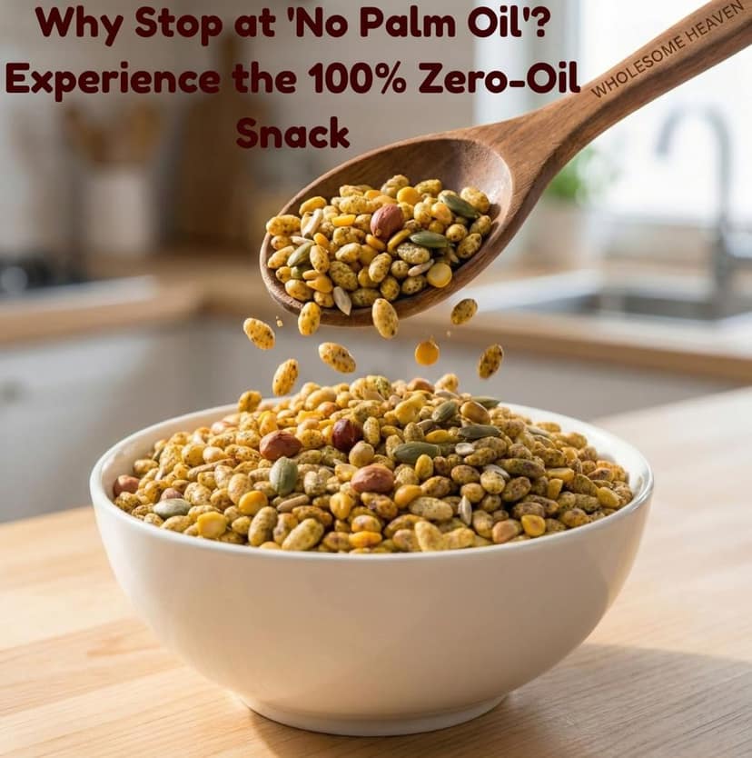 Wholesome Heaven Millet Mix | Zero Oil Ghee-Roasted Healthy Snacks | No Palm Oil Namkeen for Adults & Kids | Low Calorie Diet Chivda with Nuts & Seeds view 2