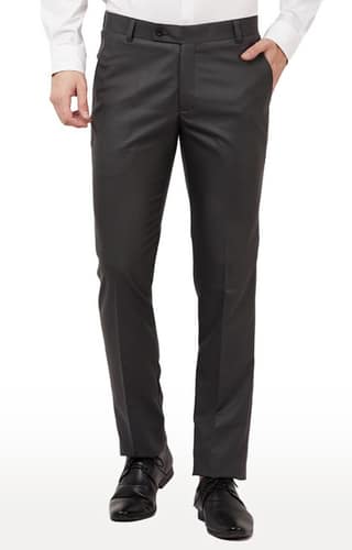 TAHVO Men Grey Formal Trousers