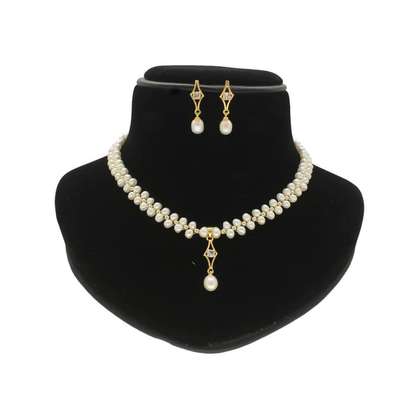Sri Jagdamba Pearls winsome Pearl Necklace Set