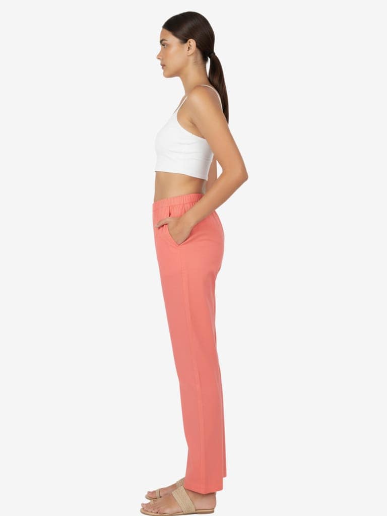 Women's Solid Cotton Trousers
