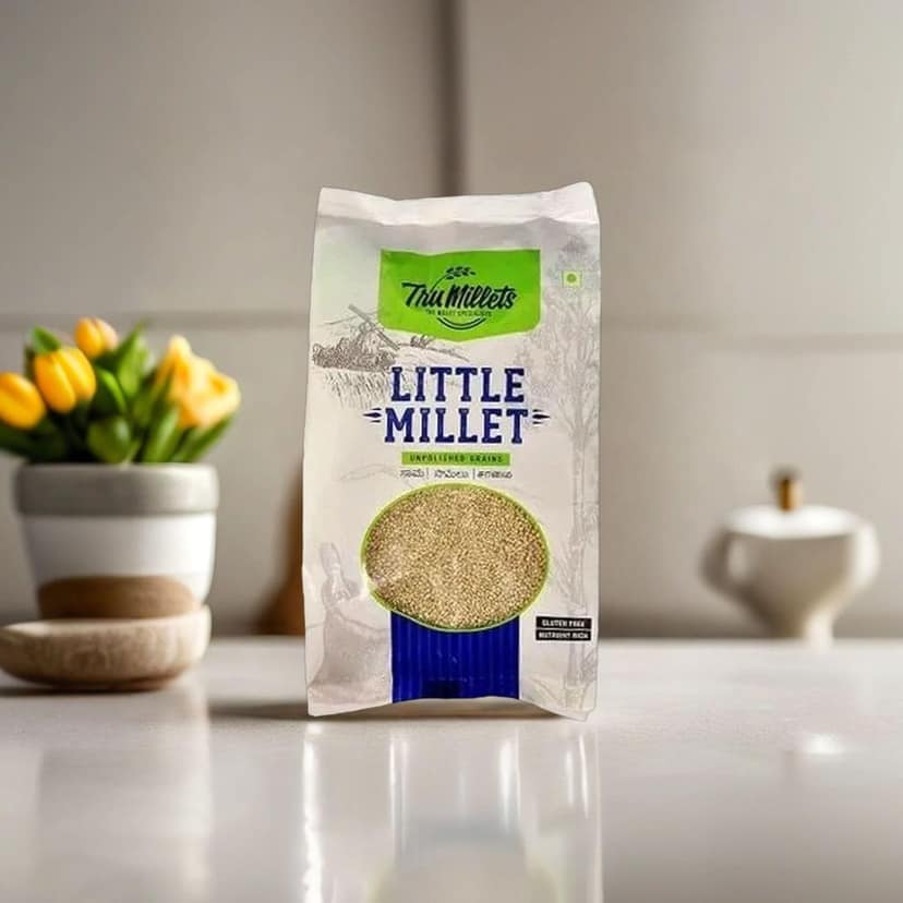 Trumillets 500gm Little Millet Whole Grain | Gluten Free | No Chemicals | High Plant Protein and Fibre | Dosa, Uttapam, Dhokla Batter Replacement | Vegan | Just Cook for 10 minutes view 2