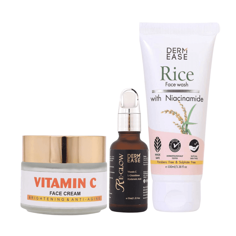 Dermease 3-Step Glow Combo Cleanse, Repair, Brighten