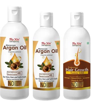 The Nile Argan Oil 150 ML + Argan Oil 100 ML + Hair Tonic 100 Ml 350 mL Pack of 3