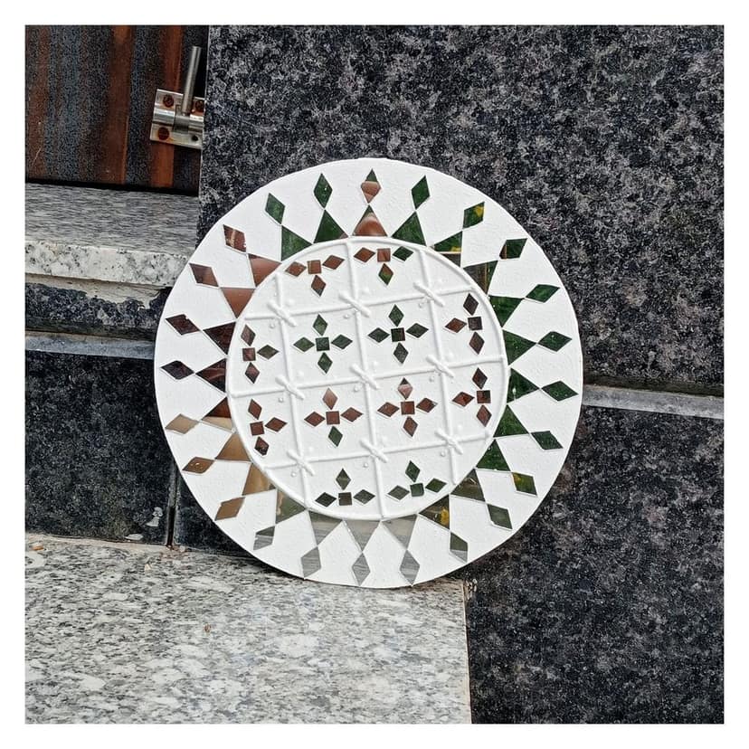 Garvi Gurjari (A Gujarat Govt Enterprise Handcrafted White Mud & Mirror Work Wall Hanging