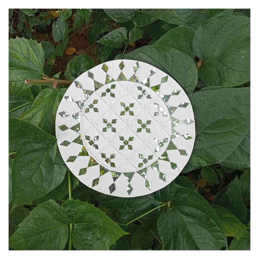 Garvi Gurjari (A Gujarat Govt Enterprise Handcrafted White Mud & Mirror Work Wall Hanging view 2