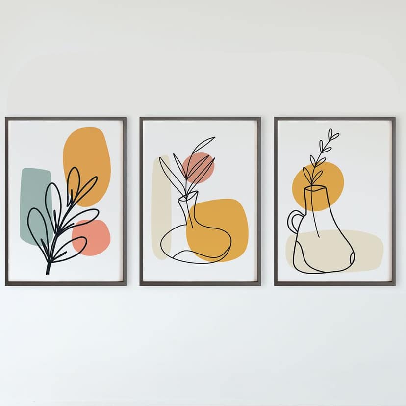 Rustic Charm Set of 3 Boho Wall Art for Living room, Bedroom, Office and Hotel | Minimal Boho|13 x 18 inches (A3)|Wenge