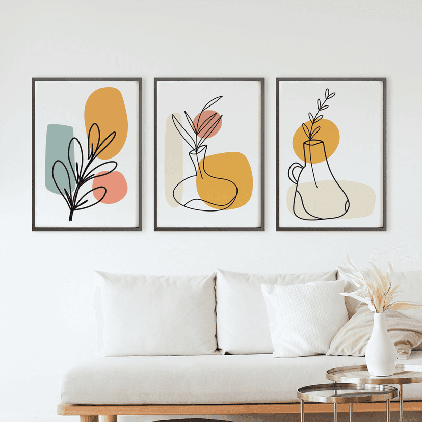 Rustic Charm Set of 3 Boho Wall Art for Living room, Bedroom, Office and Hotel | Minimal Boho|13 x 18 inches (A3)|Wenge view 2