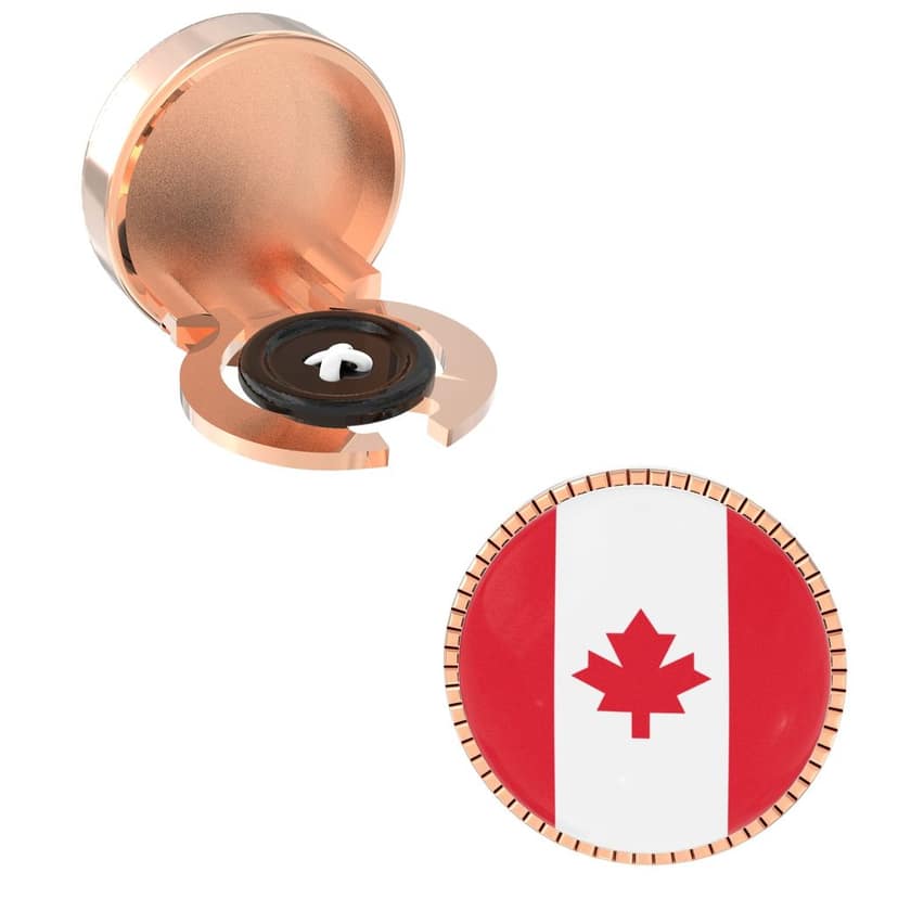 The Smart Buttons - Shirt Button Cover Cufflinks for Men - Canada Flag Style