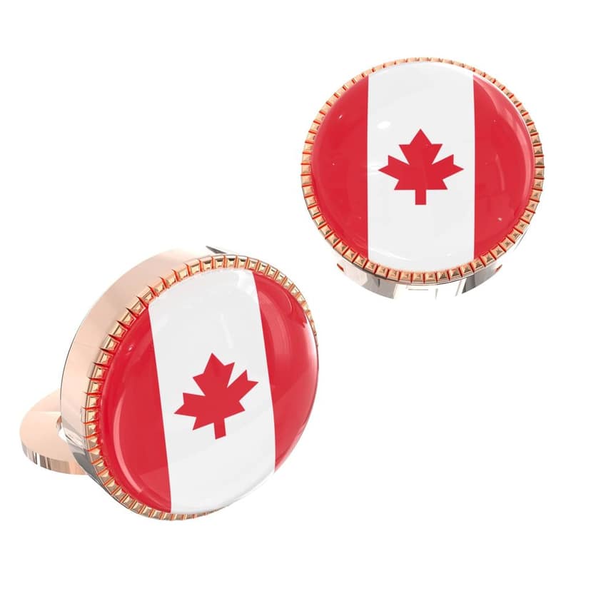 The Smart Buttons - Shirt Button Cover Cufflinks for Men - Canada Flag Style view 2