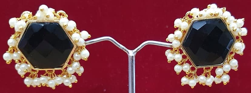 Brass Based Moti Work Beautiful Studs Earrings