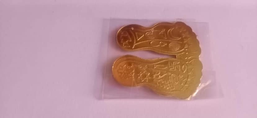 Elevate Your Diwali Pooja with Laxmi Charan Paduka: Ideal for Temple and Home Door Decor. view 2