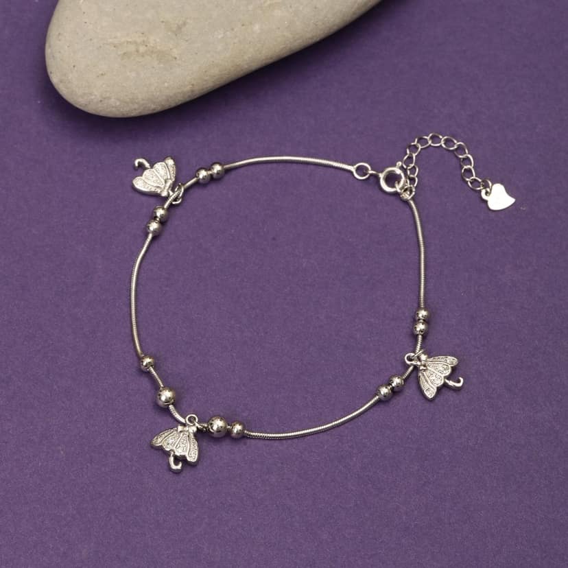 925 Sterling Silver Adjustable Bracelet with Umbrella Charms for Women & Girls I Weight - 4.78 g view 2