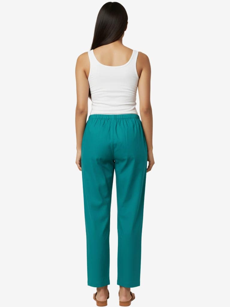 Women's Solid Cotton Trousers view 2