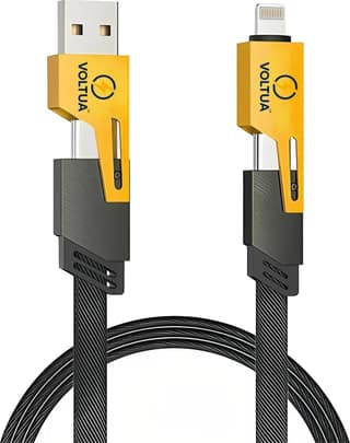 Voltua 4-in-1 Fast Charging & Data Cable | Nylon Braided, 65W PD