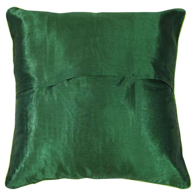 Garvi Gurjari (A Gujarat Govt Enterprise Green Hand Embroidered Mashru Cushion Cover view 2