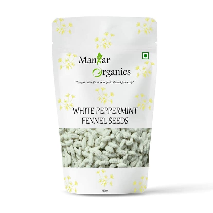 ManHar Organics White Peppermint Fennel Seeds - 150gm
