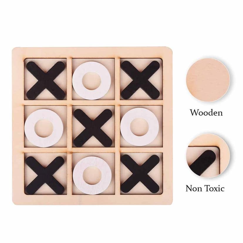 XOX Wooden Game for Kids & Adults / Wooden Puzzle Board | XOX Tic Tac Toe ( Black & White ) | XOX Puzzle Game | Wooden Puzzle | Puzzle Game | Educational Puzzle Game | XOX Puzzle | XOX Game view 2