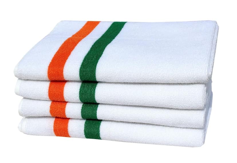 Mandhania Indian Tricolor Cotton Bath Towel 400 GSM (28x57) Pack of 4 view 2