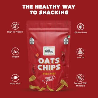 Chef Urbano Chips Oats Piri Piri Pouch 85 Gms (MRP: Rs. 149/-)