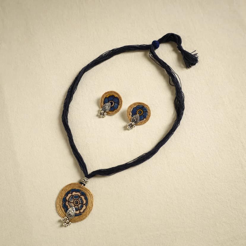 Multicolor - Handmade GS Jute Fabart Necklace Set 13 view 2
