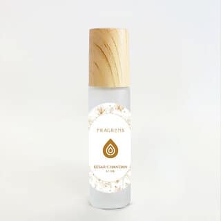 Fragrens Kesar Chandan Attar Natural Saffron Sandalwood Blend Long Lasting Non-Alcoholic Perfume Oil for All (10ml)