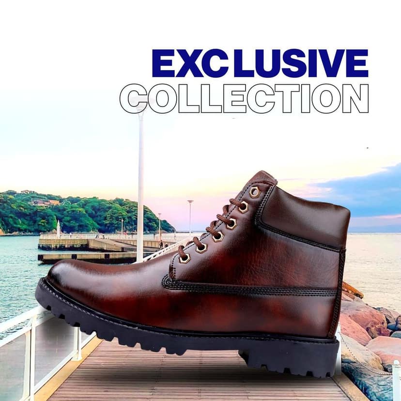 Bxxy's Faux Leather Chelsea Ankle Lace-up Boots for Men view 2