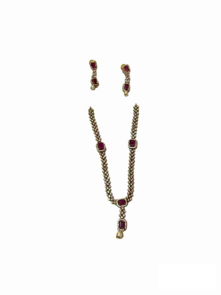 Ruby and Diamond Necklace with Pearl Drop view 2