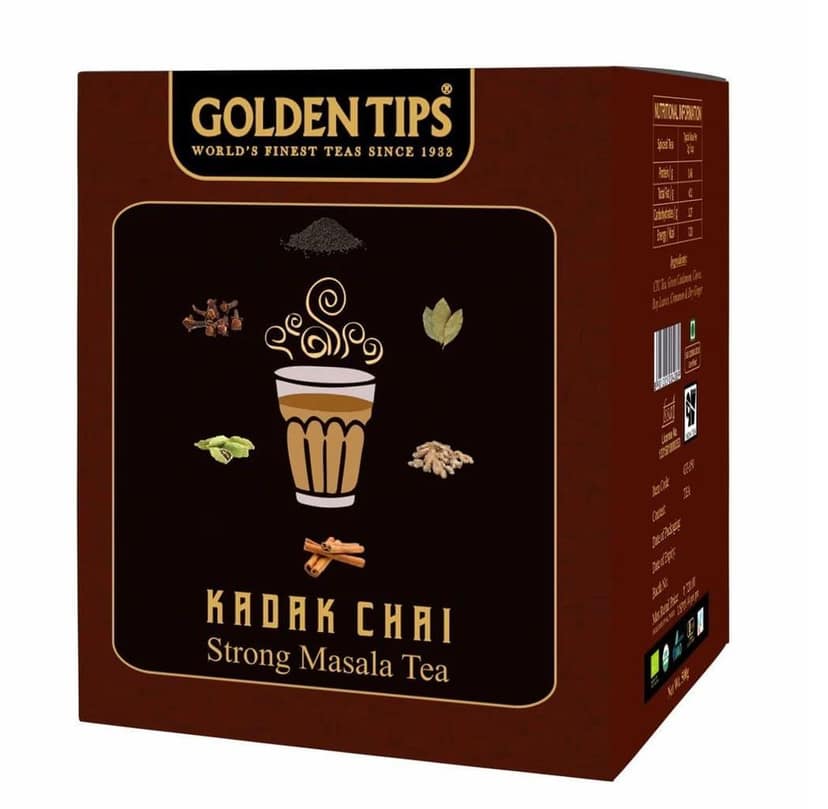 Golden Tips Kadak Masala Chai, Strong Assam CTC Tea with Aromatic Spices, Cardamom, Cinnamon, Clove, Ginger & Bay Leaves, Bold & Flavorful, Best with Milk, (500 Gram, 250 cups) view 2