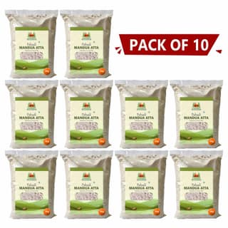 Pahadi Mandua Atta 1 kg Pack of 10 by Moteshwar Farmer Producer Company Limited