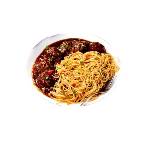Veg Manchurian Noodles with Gravy Half