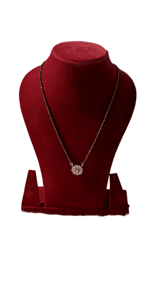 Black Beads Mangalsutra with Gold Plated Pendant for Women view 2