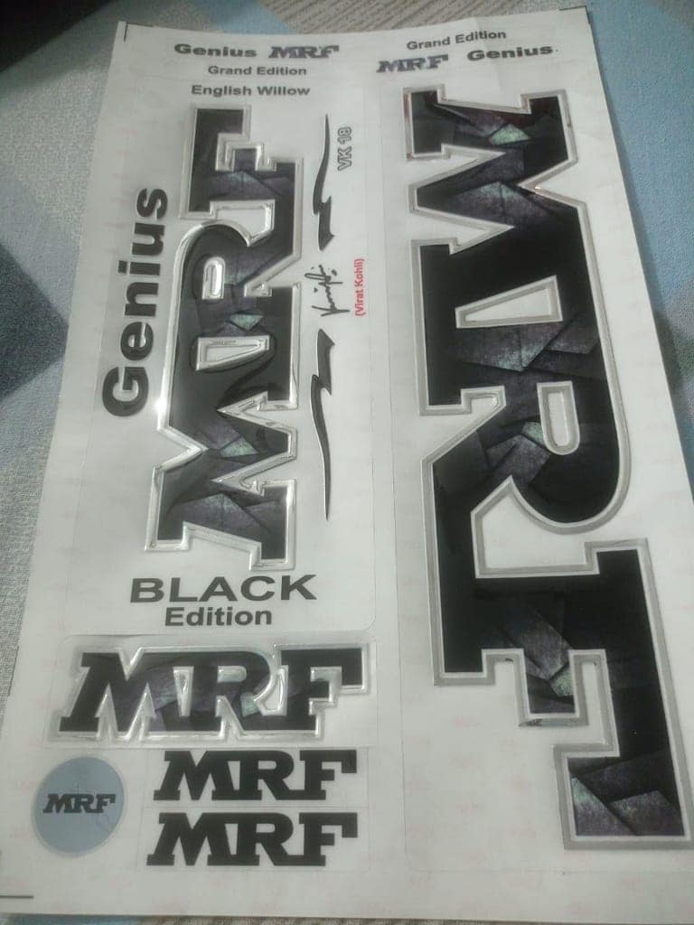 VR3 INTERNATIONAL | MRF DIGITAL 3D Embossed Bat Sticker (Black)