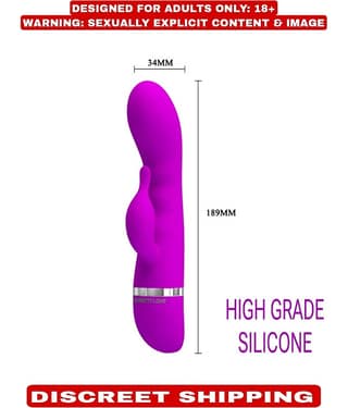 30 SPEED PRETTY LOVE G*SPOT RABBIT VIBRATING DILDO VIBRATOR BY NAUGHTY WORLD