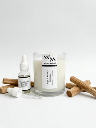 Wicks N More | Scented Candle | 35 Hours Burn Time | 180ml | Natural Earthy Fragrance | Handmade Eco-Friendly Candle for Meditation, Relaxation & Gifting