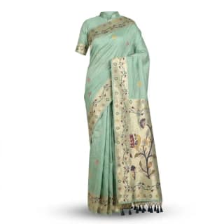 Fern Green Sambalpuri Saree