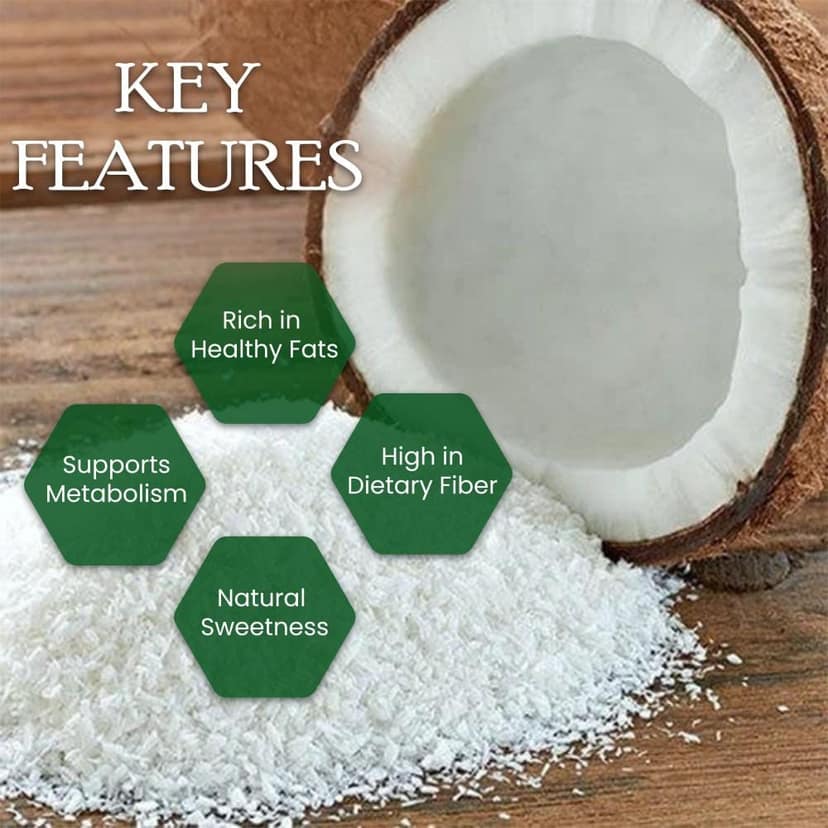 Natural Desiccated Coconut | High Fibre | Healthy Fats | Unsweetened | 250g view 2