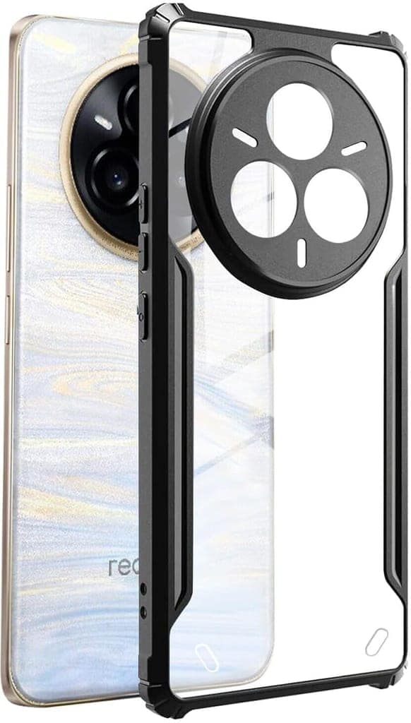 PLUGTECH Slim Shockproof Case | Matte Black Soft | Drop Protection | Precise Cutouts | Premium Mobile Cover for Realme 14 Pro Plus 5G