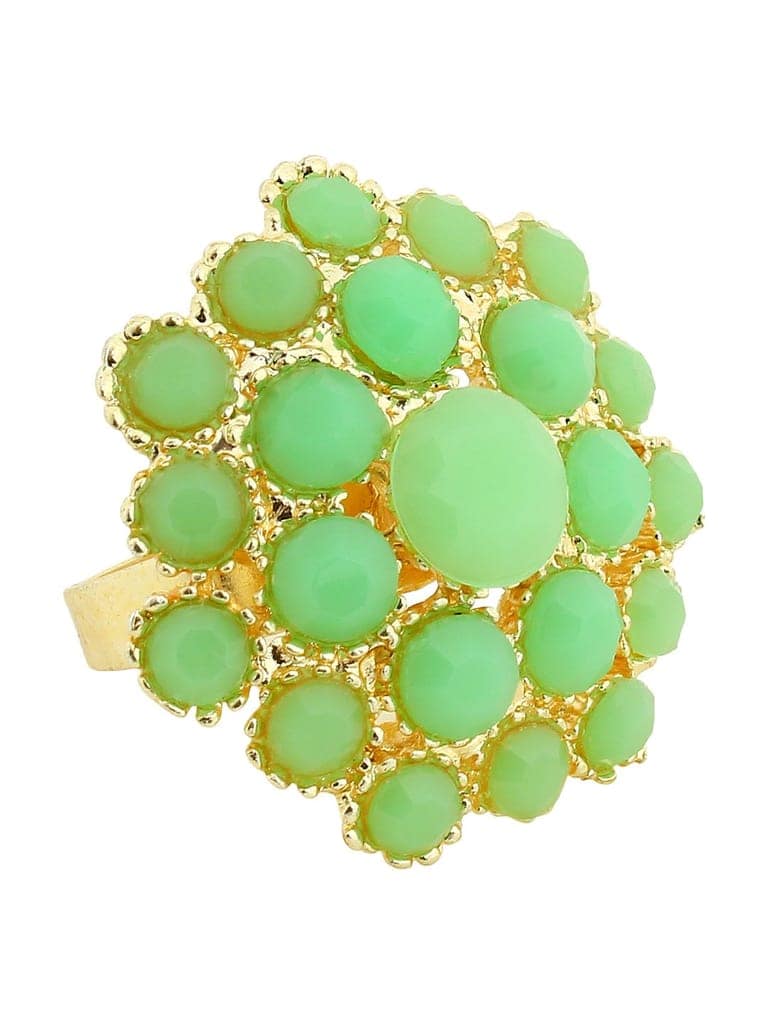 Cardinal Pista Color Stone Gold Plated Adjustable Ring