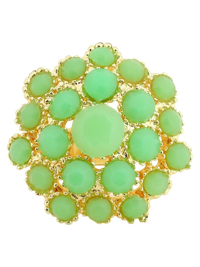 Cardinal Pista Color Stone Gold Plated Adjustable Ring view 2