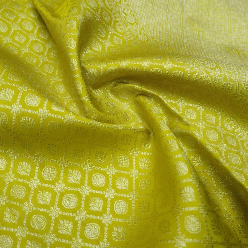 Pastel Green Color Kanchipuram Silk Saree Self Jacquard view 2