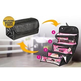 GADGETBUCKET 4 IN 1 TRAVEL BUDDY ROLL N GO COSMETIC BAG ORGANIZER