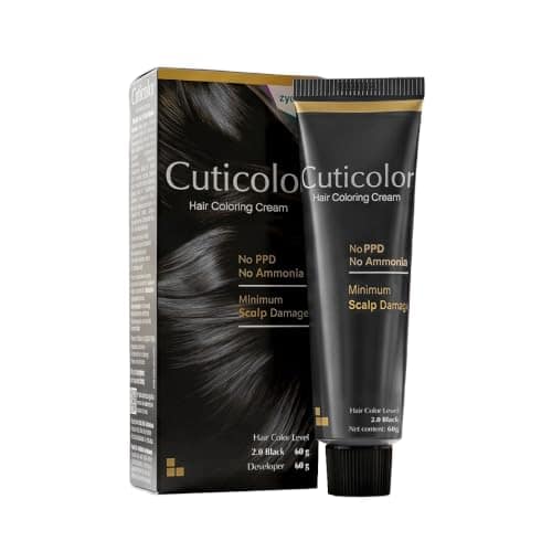Cuticolor Permanent Hair Color Cream|Dr prescribed|Suitable for Sensitive Skin|Eco Mechanism for Preserving Scalp Health|No Ammonia|No PPD|Enriched with Portulaca & Boseivela Extracts(Black,Pack of 1) Cuticolor Permanent Hair Color Cream|Dr prescribed|Su view 2