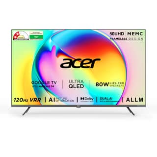 Acer 126 cm (50 inches) Super Series 4K Ultra HD Smart QLED Google TV AR50QDXGU2875AT (Black) Acer 126 cm (50 inches) Super Series 4K Ultra HD Smart QLED Google TV AR50QDXGU2875AT (Black) - Black / 50 inches