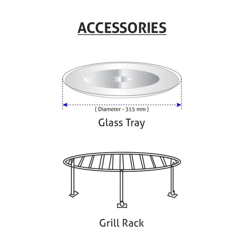 Built In Microwave with Grill 25Ltr Glass Finish (MO 675) view 2