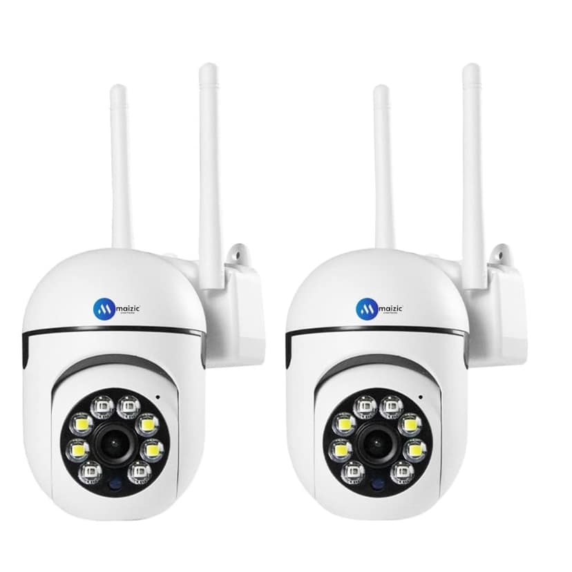 Maizic Smarthome Pack of 2 WiFi Mini PTZ Cameras 3MP | Dual Indoor/Outdoor Security Set, 360 Degree Pan-Tilt Zoom, Color Night Vision, Two-Way Audio, AI Motion Alerts, Multi-User Live View Maizic Smarthome Pack of 2 WiFi Mini PTZ Cameras 3MP | Dual Indoo