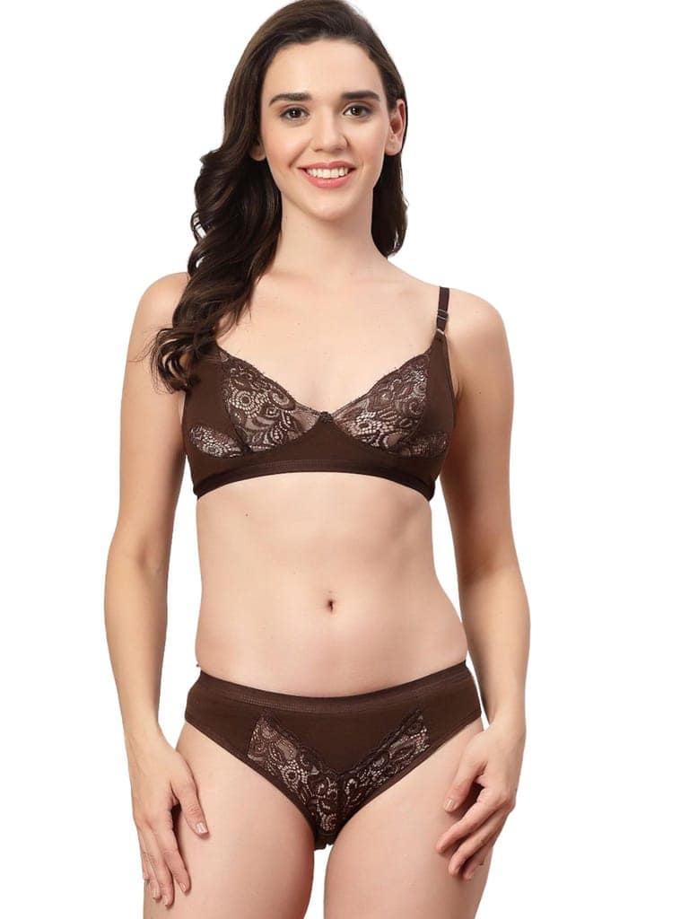 ADORNSTAR Branded Women's Comfort Non-Padded Bra Panty Lingerie Set for Women | Non Padded | Designer Honeymoon Hot Sexy Wedding Set