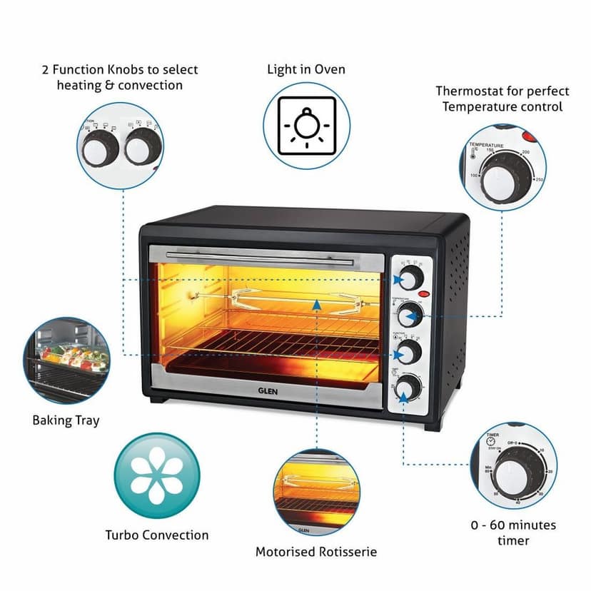 Oven Toaster Griller (OTG) -60 Litres, Rotisserie, Convection Fan, Capillary Thermostat, 2500W - Black (5060) view 2